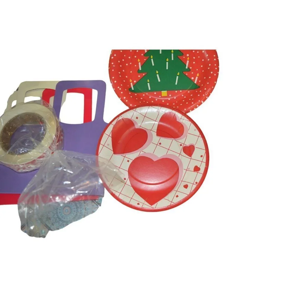 Vintage 80s Birthday Party Supply Bundle Christmas Valentines Plates Nostalgic